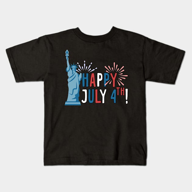 Statue of Liberty 4th of July Kids T-Shirt by holidaystore